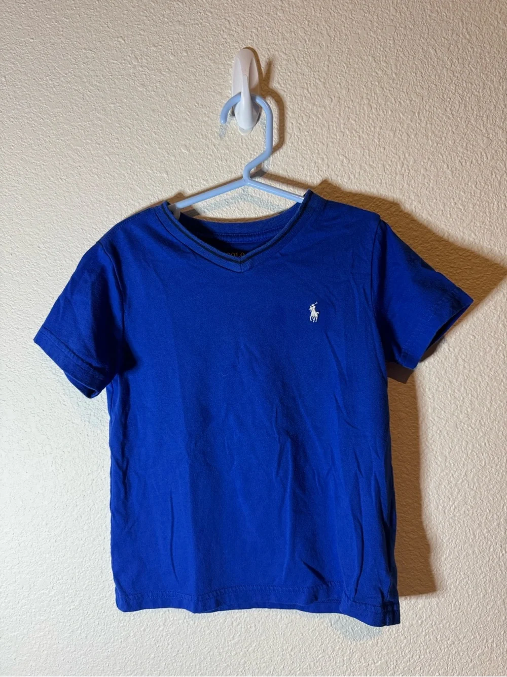 Polo Ralph Lauren Blue V-Neck Tee with Pony Logo
